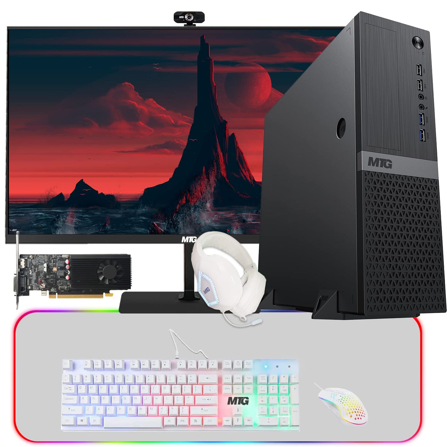 Aurora Gaming Desktop Computer, angled view