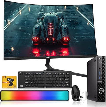 Dell 3060 Tiny Mini PC bundled with a 32 inch curved monitor
