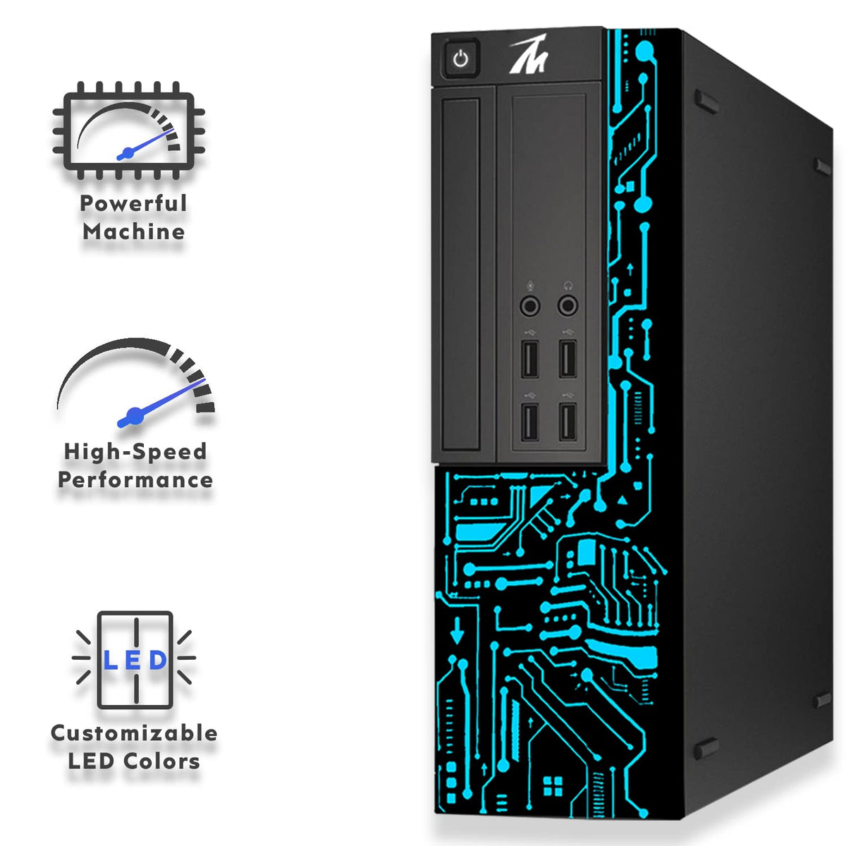 TechMagnet Siwa 8 Gaming PC, Intel Core i7 6th Gen, 16GB RAM, 4 in 1 Gaming Kit, Webcam, USB WiFi + BT (Win 11 Renewed)