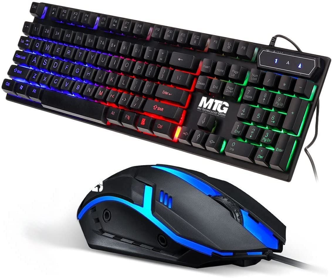MTG RGB Backlit Keyboard and Mouse Combo in use on a desk setup
