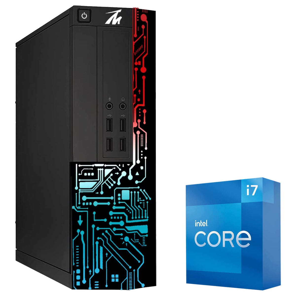 TechMagnet Siwa 8 Gaming PC, Intel Core i7 6th Gen, 16GB RAM, GTX 1650 Graphics, RGB KBM, Soundbar & Headphone, USB WiFi + BT (Win 11 Renewed)