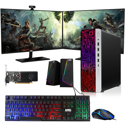 TechMagnet HP G3 Gaming PC, Intel Core i7 8th Gen, 16GB RAM, RGB Speaker Kit, USB WiFi + BT (Win 11 Renewed)