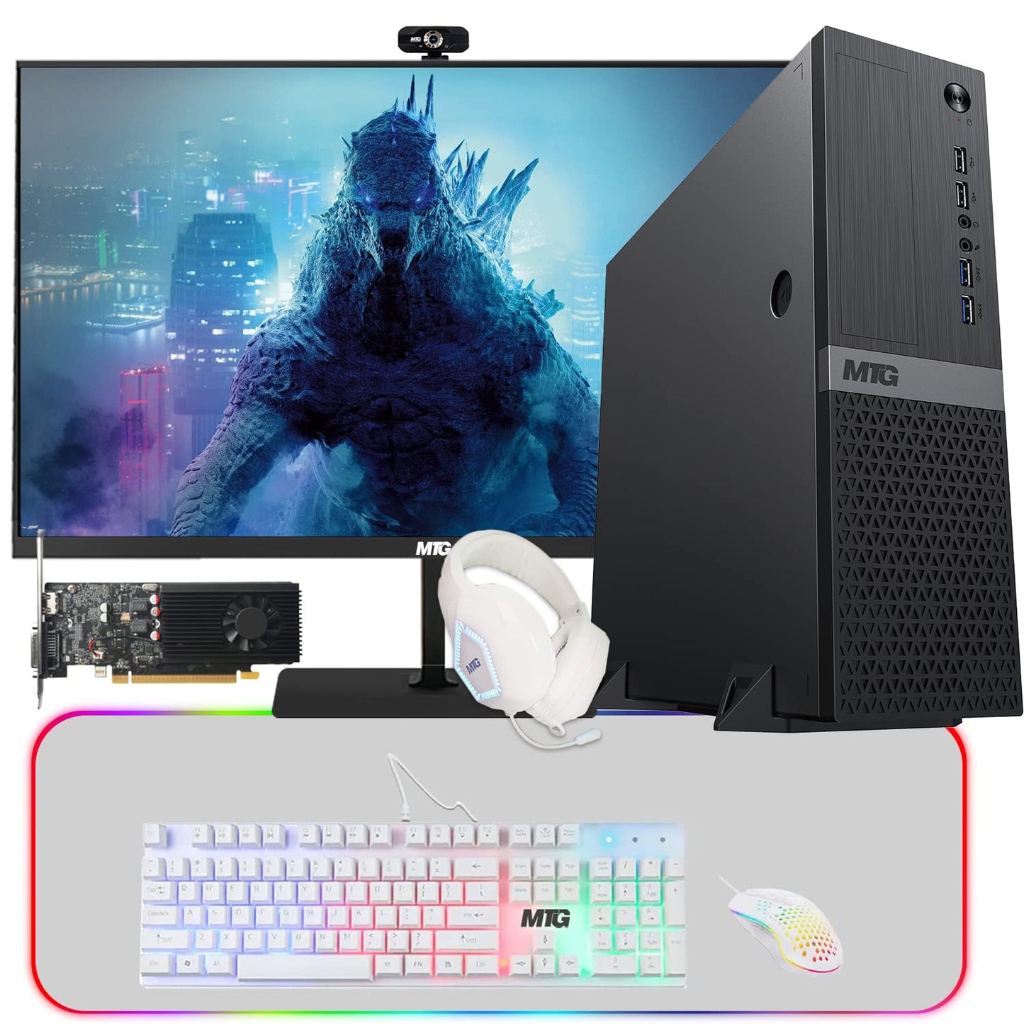 Aurora Gaming Desktop Computer bundled with a monitor