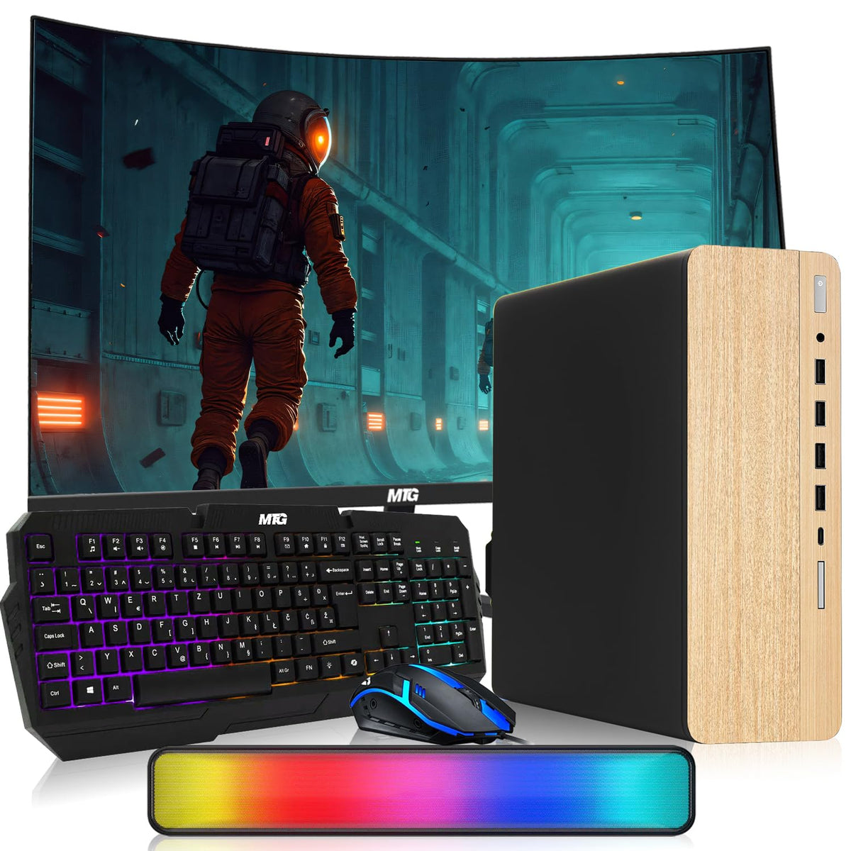 TechMagnet HP Premium Gaming PC, Intel Core i5 8th Gen, 16GB RAM, GTX 1650 Graphics, RGB Soundbar Kit, USB WiFi + BT (Win 11 Renewed)