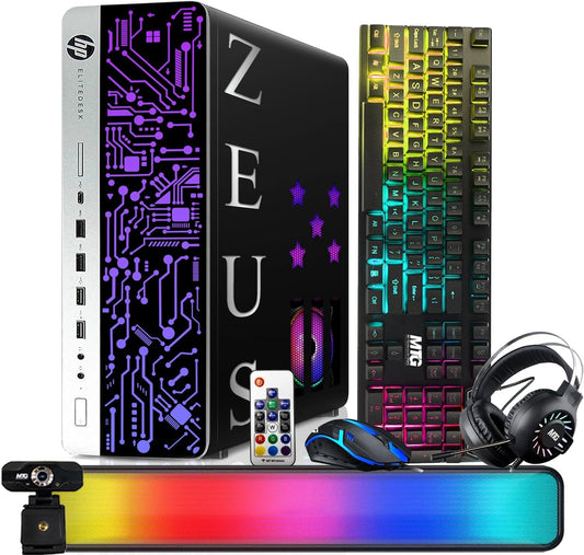 TechMagnet HP G3 Zeus 5 Star Gaming PC, Intel Core i7 8th Gen, 16GB RAM, GTX 1650 Graphics, RGB Soundbar & Headphone Kit, USB WiFi + BT (Win 11 Renewed)