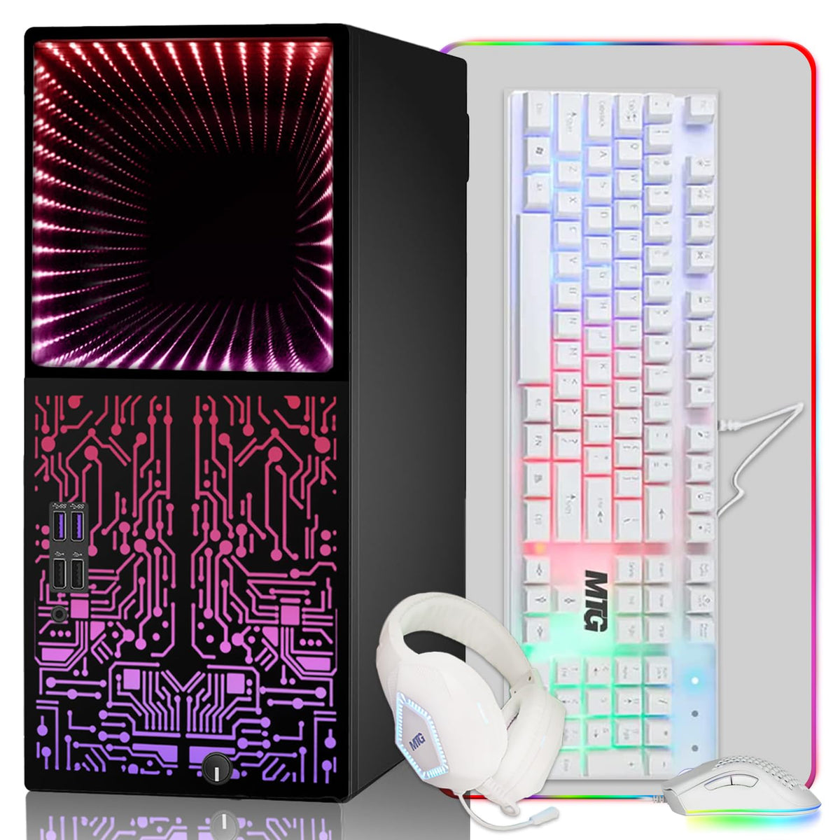 TechMagnet Horizon+ Gaming PC, Intel Core i7 6th Gen, 16GB RAM, 4 in 1 Gaming Kit, USB WiFi + BT (Win 11 Renewed)
