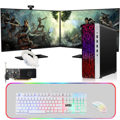 TechMagnet HP G3 Gaming PC, Intel Core i7 8th Gen, 16GB RAM, 4 in 1 Gaming Kit, Webcam, USB WiFi + BT (Win 11 Renewed)