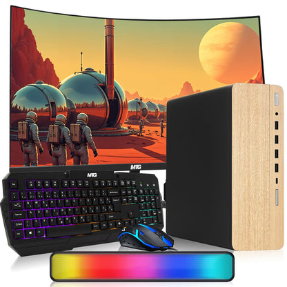 TechMagnet HP Premium Gaming PC, Intel Core i5 8th Gen, 16GB RAM, GTX 1650 Graphics, RGB Soundbar Kit, USB WiFi + BT (Win 11 Renewed)