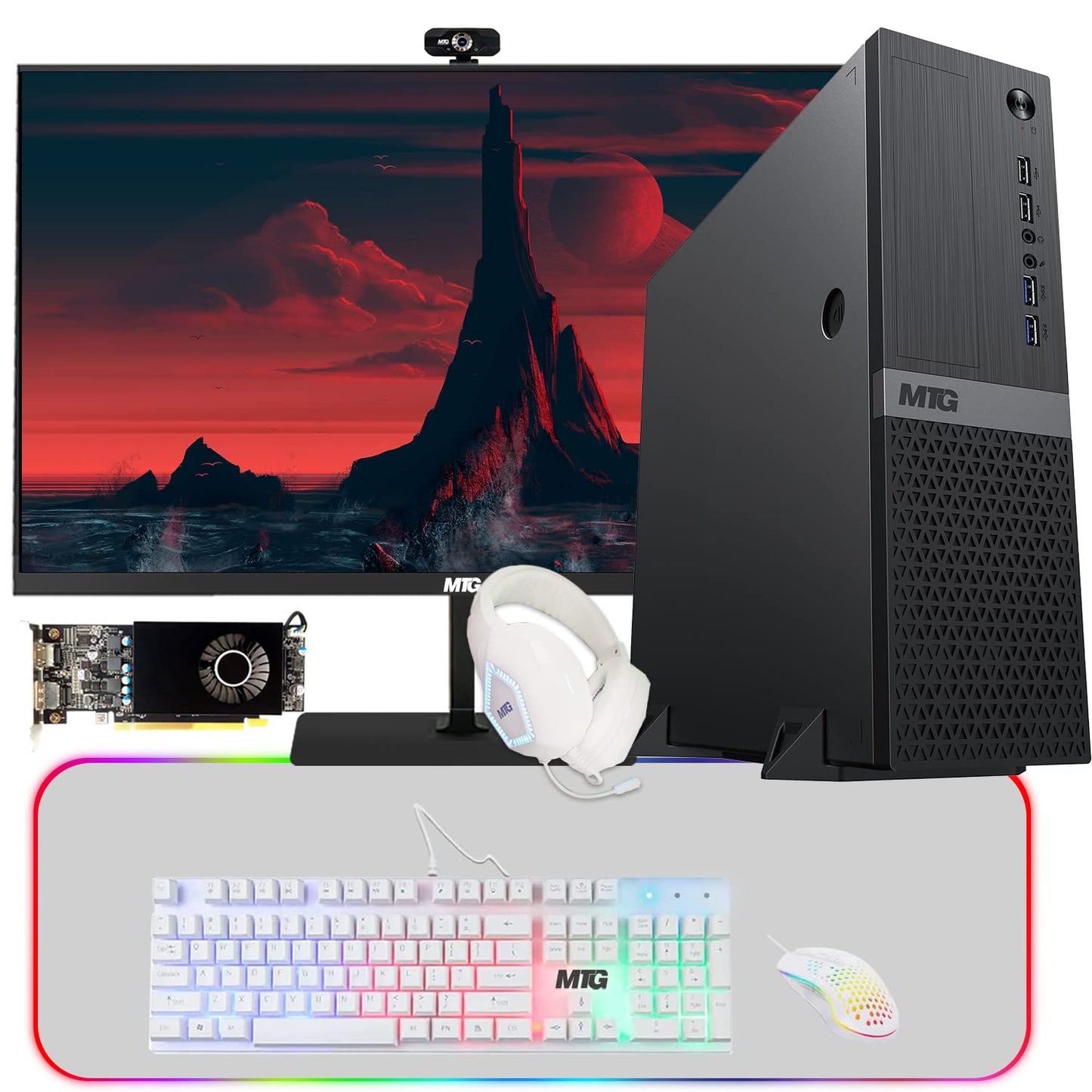 Aurora Gaming Desktop Computer, angled view