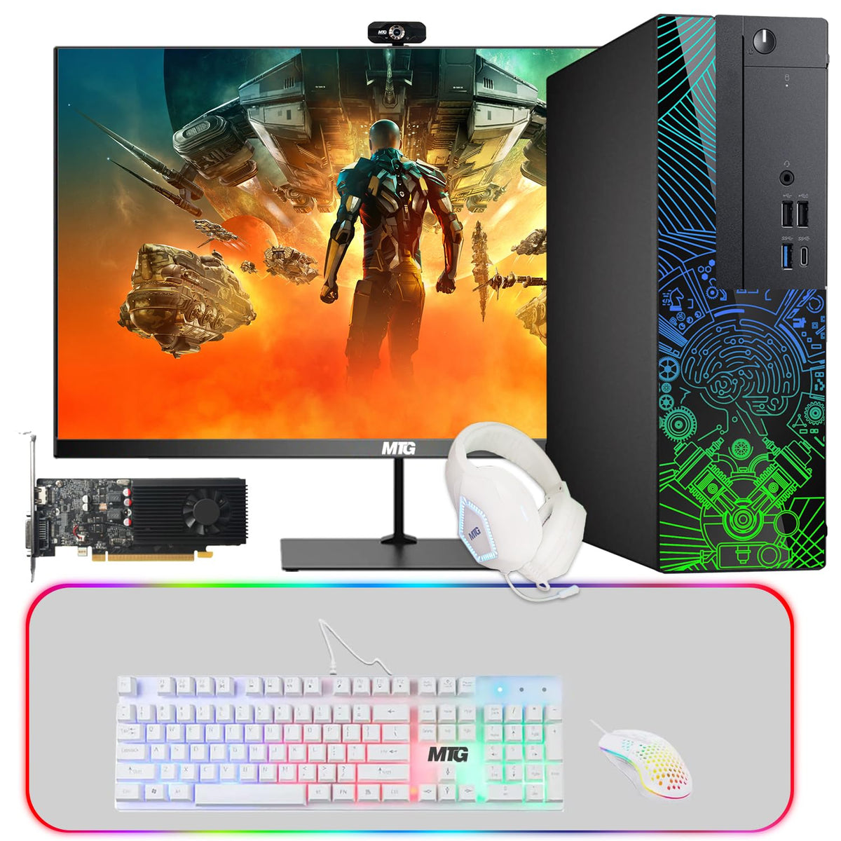 TechMagnet Lumos 8 Gaming PC, Intel Core i7 & i5 8th Gen, 16GB RAM, GTX 1650 Graphics, 4 in 1 Gaming Kit, USB WiFi + BT (Win 11 Renewed)