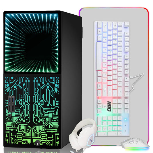 TechMagnet Horizon+ Gaming PC, Intel Core i7 8th Gen, 16GB RAM, 4 in 1 Gaming Kit, USB WiFi + BT (Win 11 Renewed)