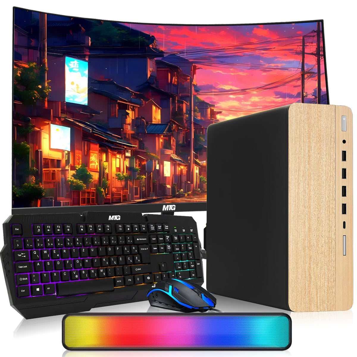 TechMagnet HP Premium Gaming PC, Intel Core i5 8th Gen, 16GB RAM, GTX 1650 Graphics, RGB Soundbar Kit, USB WiFi + BT (Win 11 Renewed)