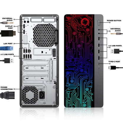 TechMagnet HP 2x ARGB Fan Gaming PC, Intel Core i7, 16GB RAM, GTX 1650 Graphics, Single Monitor Setup, RGB Speaker Kit, USB WiFi + BT (Win 11 Renewed)