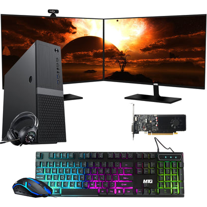 TechMagnet Heera Gaming PC, Intel Core i5 8th Gen, 16GB RAM, GTX 1650 Graphics, RGB KBM & Headphone, Webcam, USB WiFi + BT (Win 11 Renewed)