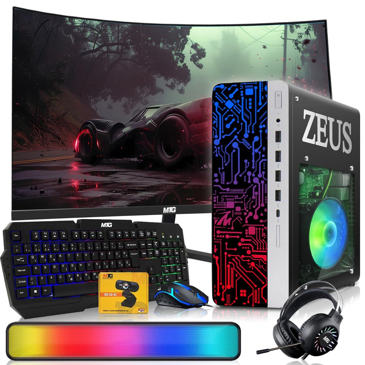 TechMagnet Zeus Pro 4 Gaming PC - Intel I5 4th Gen, 16GB RAM, RGB Soundbar Kit (Win 11 Renewed)