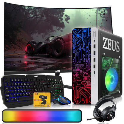 TechMagnet Zeus Pro 4 Gaming PC - Intel I5 4th Gen, 16GB RAM, RGB Soundbar Kit (Win 11 Renewed)