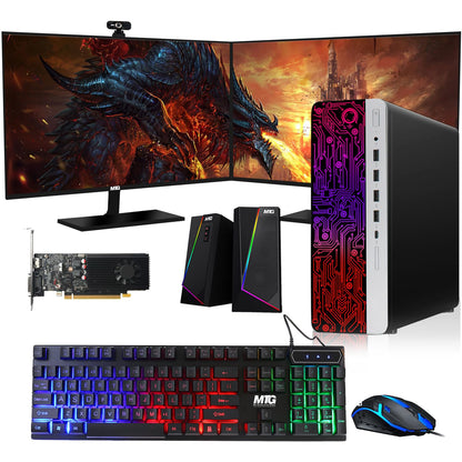 TechMagnet HP G3 Gaming PC, Intel Core i5 8th Gen, 16GB RAM, RGB Speaker Kit, Webcam, USB WiFi + BT (Win 11 Renewed)