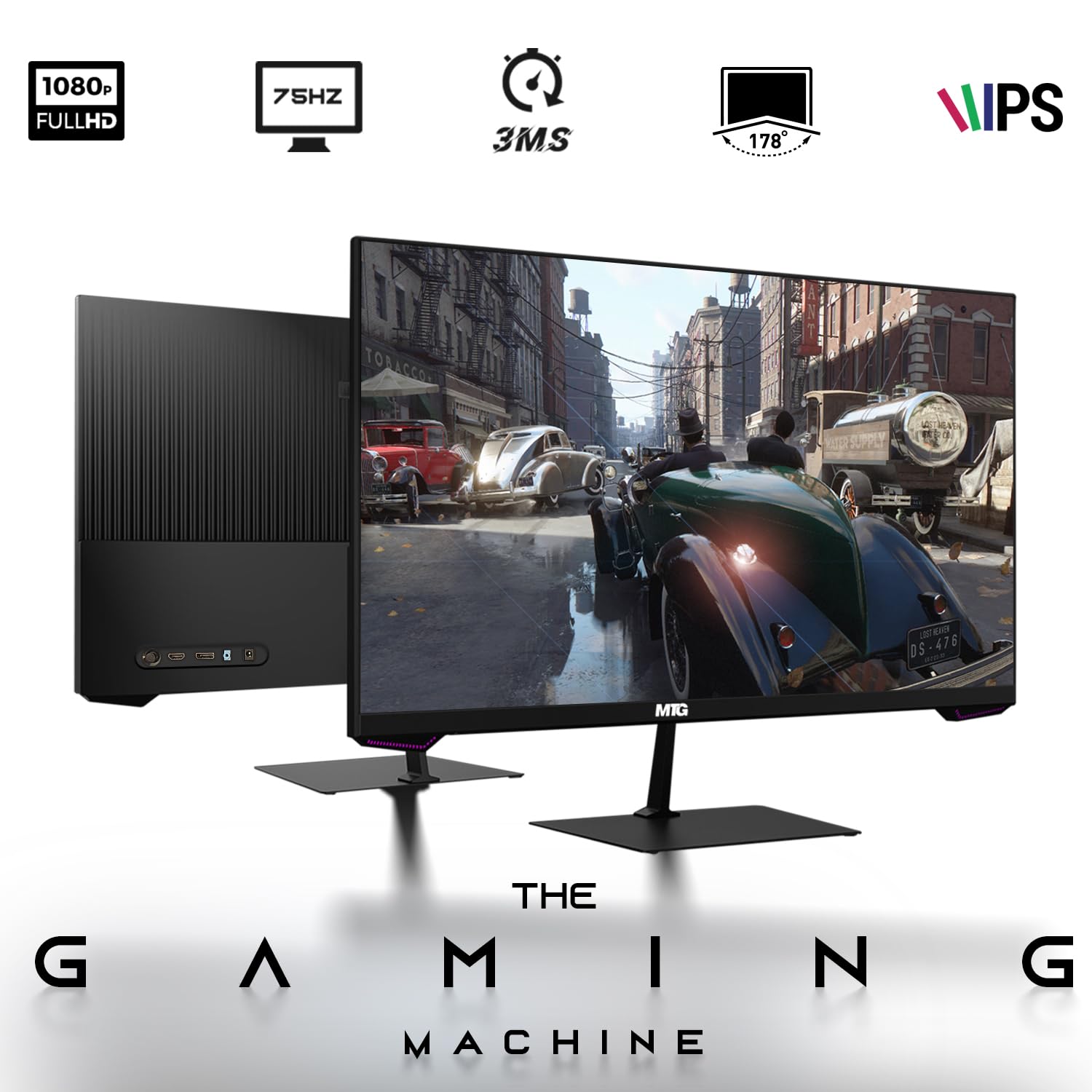 Khuno Gaming Desktop Computer with Intel Core i7 processor and 16GB ARGB RAM, front view