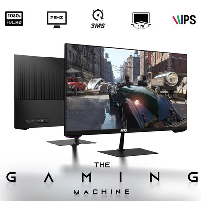 Khuno Gaming Desktop Computer with Intel Core i7 processor and 16GB ARGB RAM, front view