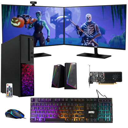 TechMagnet Galaxy Gaming PC, Intel Core i5 8th Gen, 16GB RAM, RGB KBM & Speaker, Webcam, USB WiFi + BT (Win 11 Renewed)