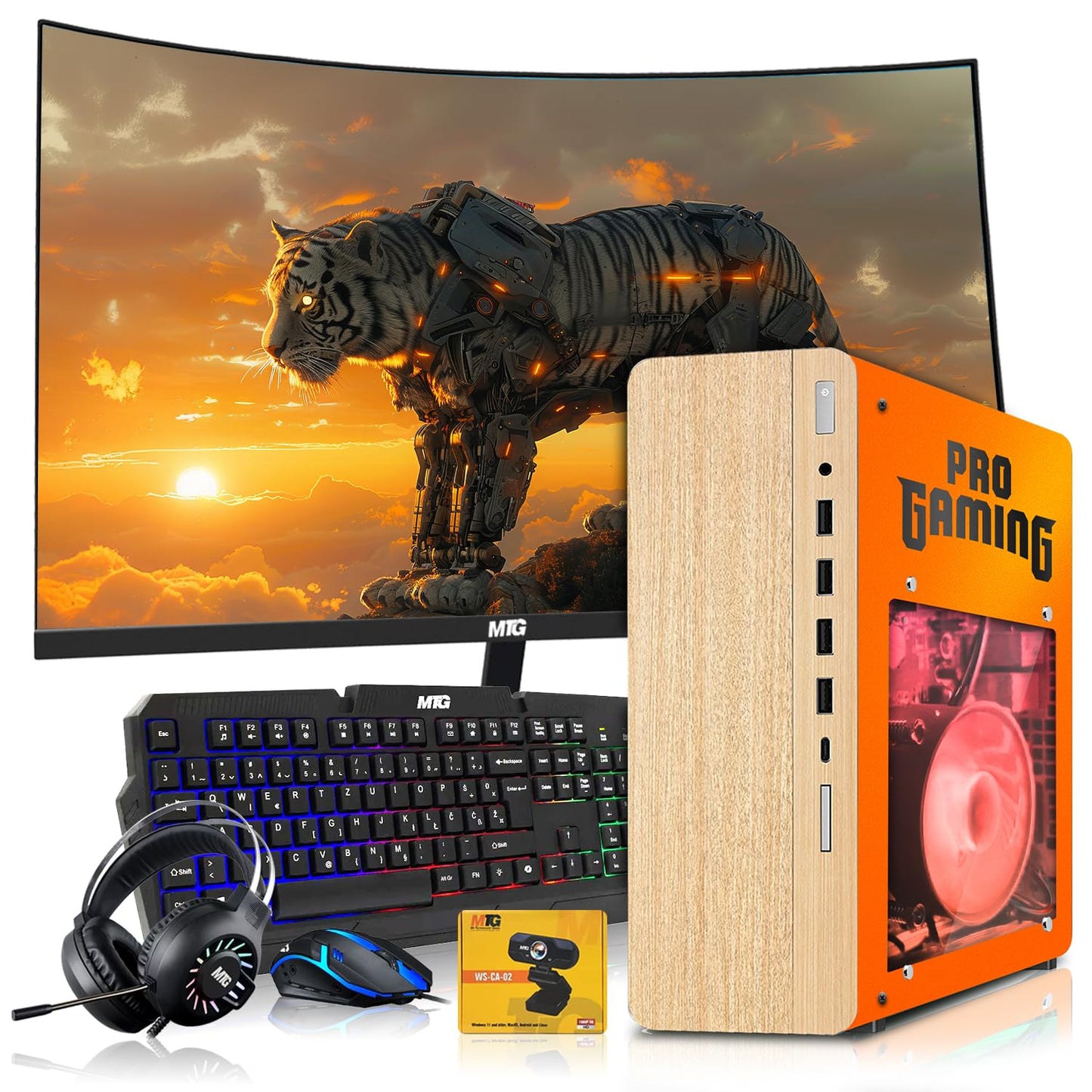 TechMagnet HP Phoenix Gaming Desktop with monitor display setup
