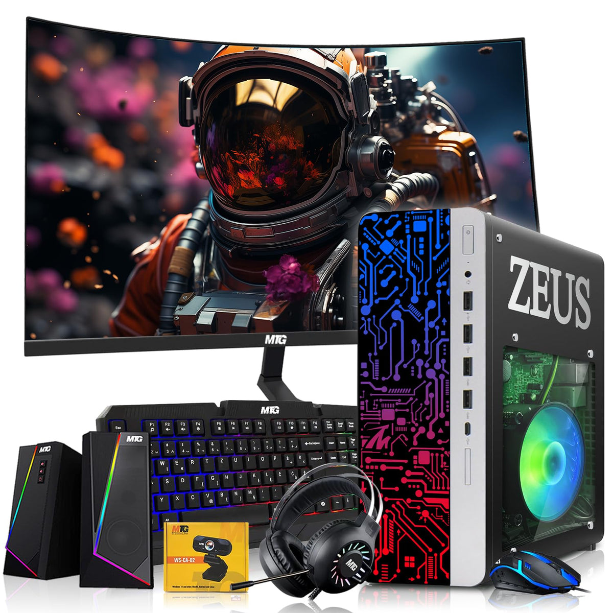 TechMagnet Zeus Pro 4 Gaming PC - Intel I5 4th Gen, 8GB RAM, RGB Speaker Kit (Win 11 Renewed) - V2