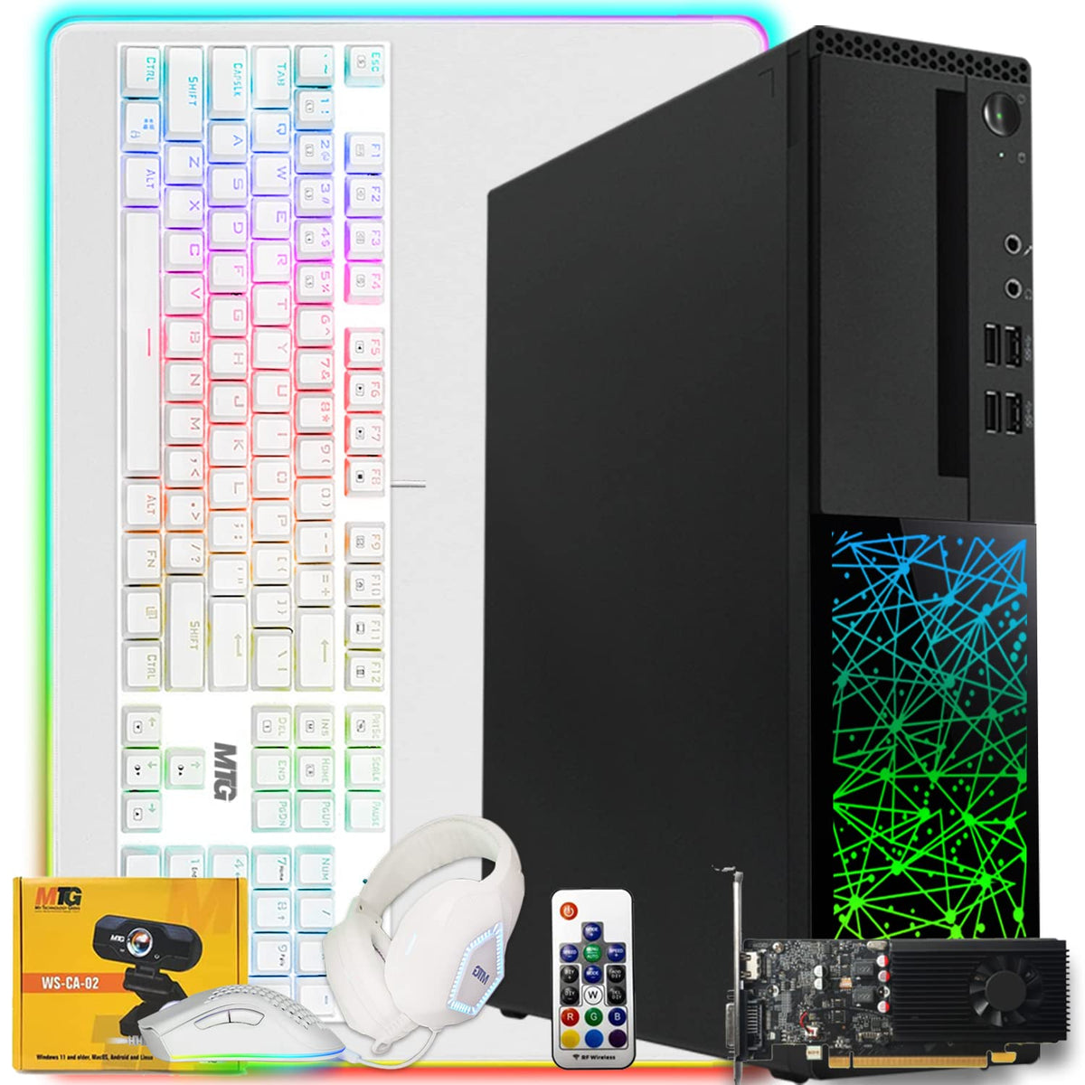 TechMagnet Galaxy Gaming PC, Intel Core i5 8th Gen, 16GB RAM, 4 in 1 Gaming Kit, Webcam, USB WiFi + BT (Win 11 Renewed)