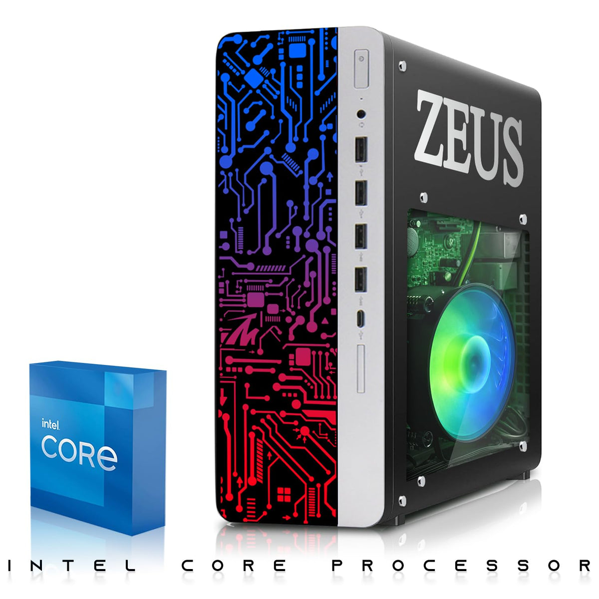 TechMagnet Zeus Pro 6 Gaming PC - Intel I7 6th Gen, 16GB RAM, White RGB Kit (Win 11 Renewed)