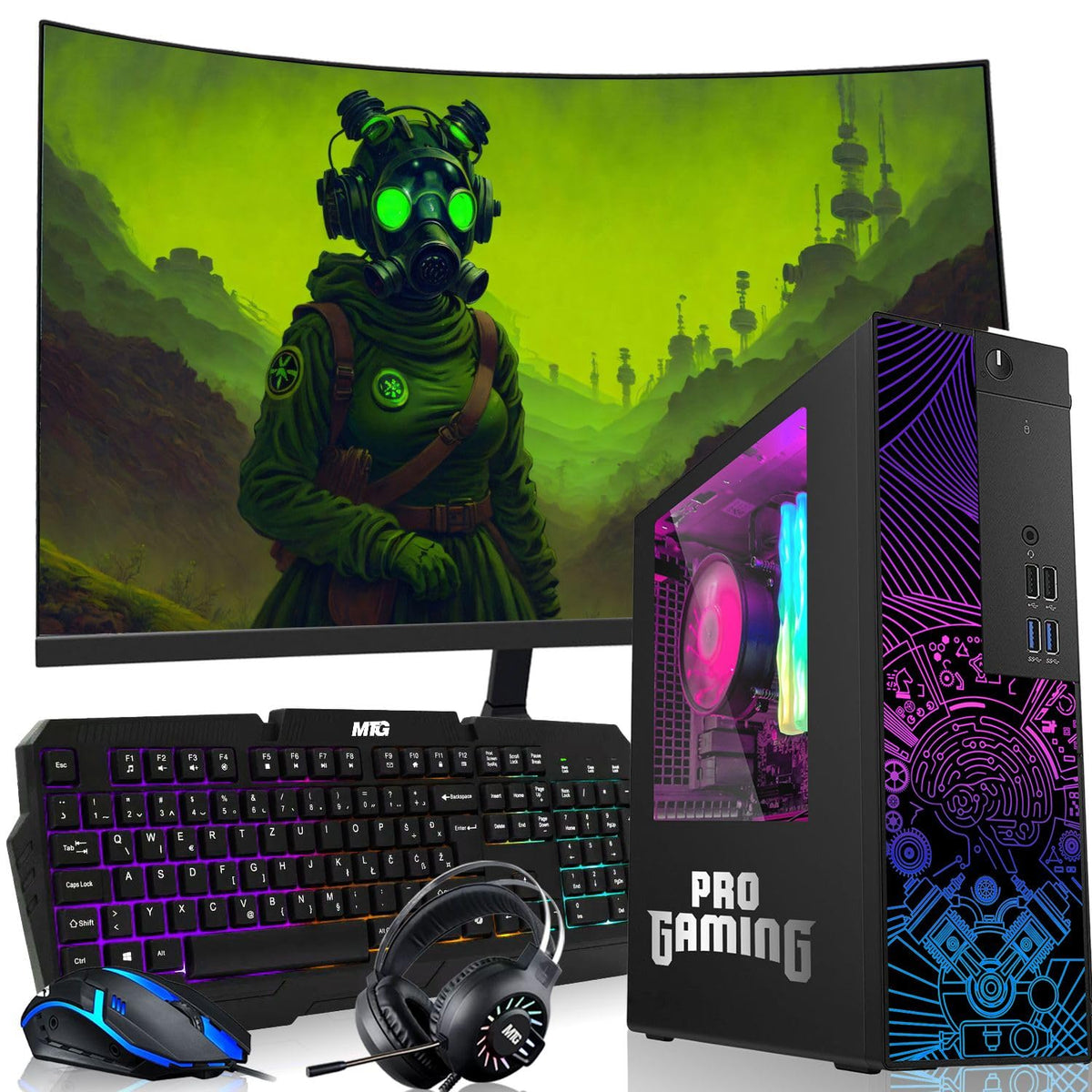 TechMagnet Desktop Computer PC, Intel Core i5 8th Gen, GTX 1650 Graphics, RGB KBM & Headphone, USB WiFi + BT (Win 11 Renewed)