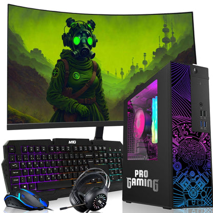 TechMagnet Desktop Computer PC, Intel Core i5 8th Gen, GTX 1650 Graphics, RGB KBM & Headphone, USB WiFi + BT (Win 11 Renewed)