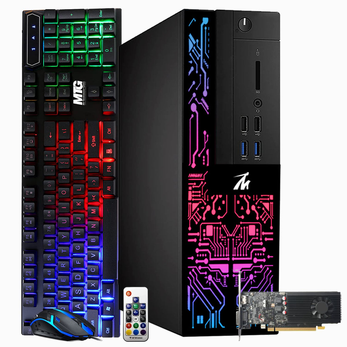 TechMagnet Siwa 6 Gaming PC, Intel Core i3 & i5 6th Gen, 16GB RAM, RGB Keyboard & Mouse, USB WiFi + BT (Win 11 Renewed)