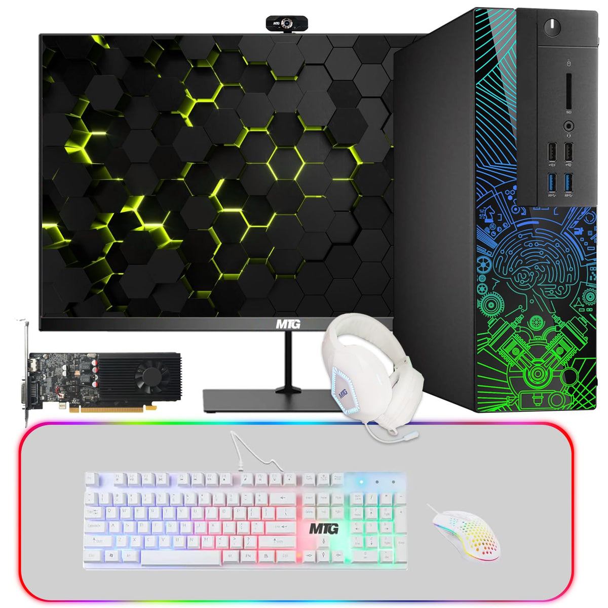 TechMagnet Lumos 8 Gaming PC, Intel Core i7 & i5 8th Gen, 16GB RAM, GTX 1650 Graphics, 4 in 1 Gaming Kit, USB WiFi + BT (Win 11 Renewed)