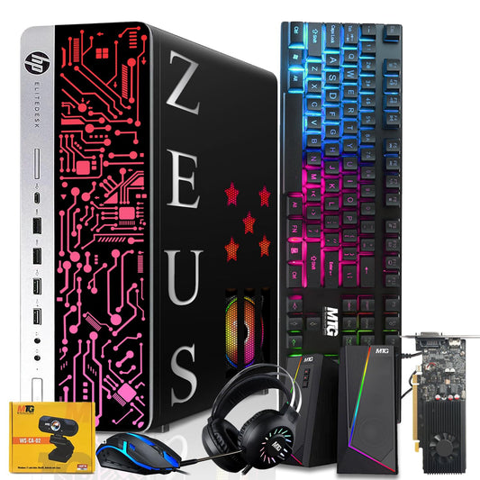 TechMagnet HP G3 Zeus 5 Star Gaming PC, Intel Core i7 8th Gen, 16GB RAM, GTX 1650 Graphics, RGB Speaker & Headphone Kit, Webcam, USB WiFi + BT (Win 11 Renewed)