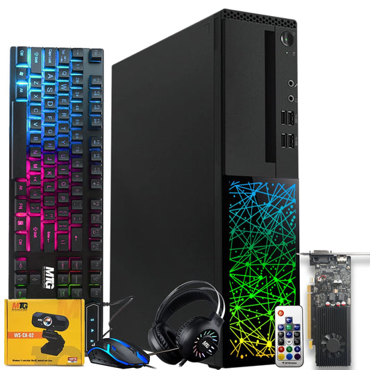 TechMagnet Galaxy Gaming PC, Intel Core i5 8th Gen, 16GB RAM, RGB KBM & Headphone, Webcam, USB WiFi + BT (Win 11 Renewed)