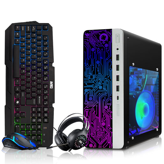 TechMagnet HP G3 LED Gaming PC, AMD Ryzen 3 Pro, GTX 1650 Graphics, RGB Headphone Kit, USB WiFi + BT (Win 11 Renewed)