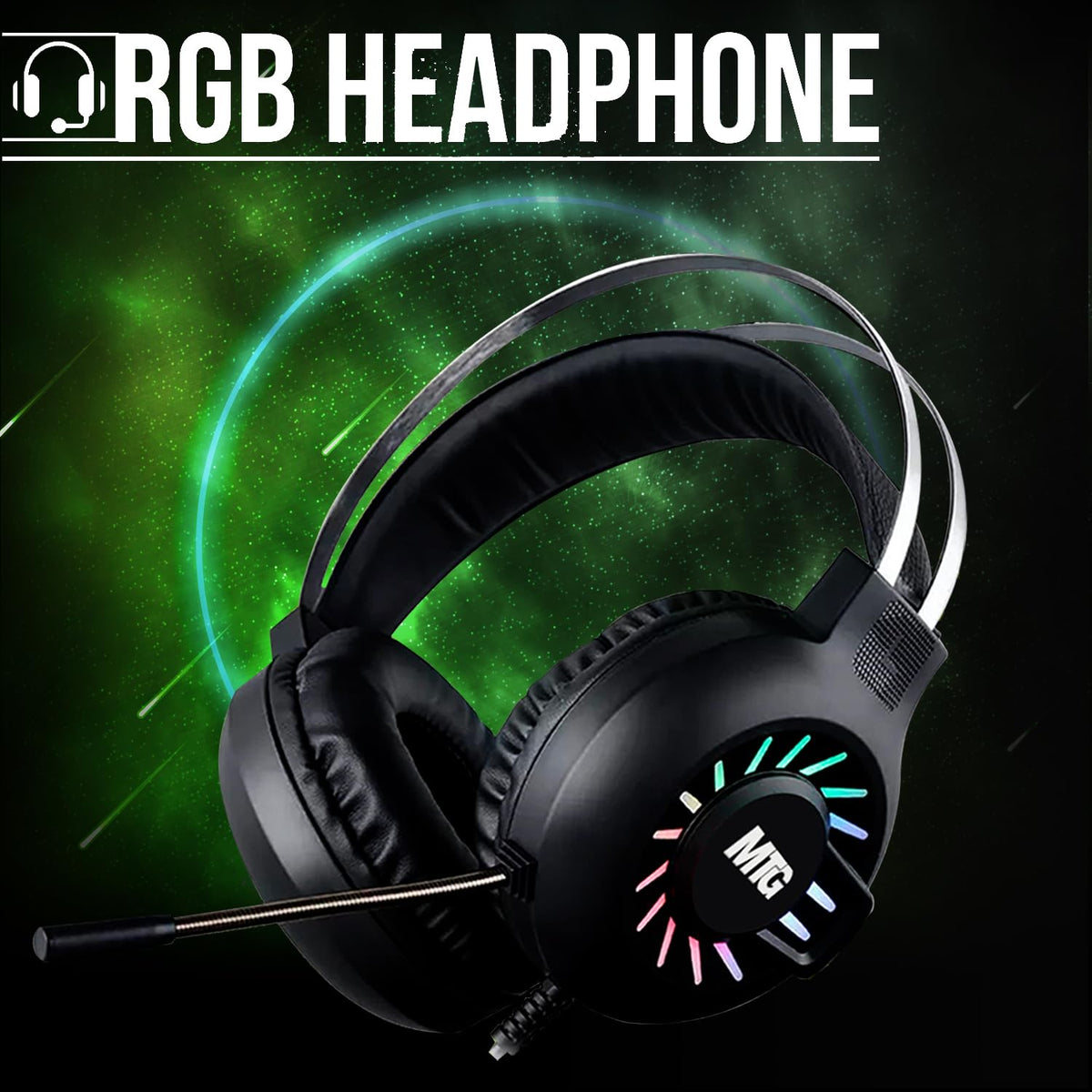 TechMagnet Galaxy Gaming PC, Intel Core i5 8th Gen, 16GB RAM, RGB KBM & Headphone, Webcam, USB WiFi + BT (Win 11 Renewed)