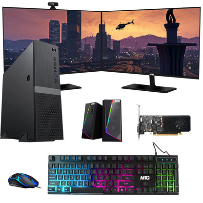 TechMagnet Heera Gaming PC, Intel Core i5 8th Gen, 16GB RAM, GTX 1650 Graphics, RGB KBM & Speaker, Webcam, USB WiFi + BT (Win 11 Renewed)