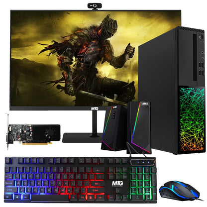 TechMagnet Galaxy Gaming PC, Intel Core i5 8th Gen, 16GB RAM, RGB KBM & Speaker, Webcam, USB WiFi + BT (Win 11 Renewed)