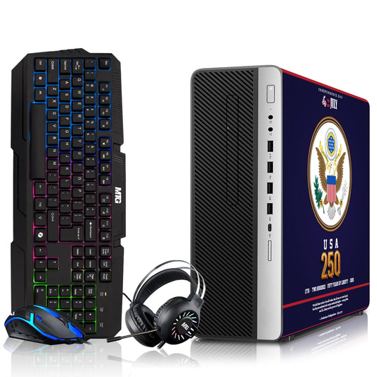 TechMagnet HP Liberty 250 Gaming PC, AMD Ryzen 3 Pro, 16GB RAM, GTX 1650 Graphics, RGB Headphone Kit, Webcam, USB WiFi + BT (Win 11 Renewed)