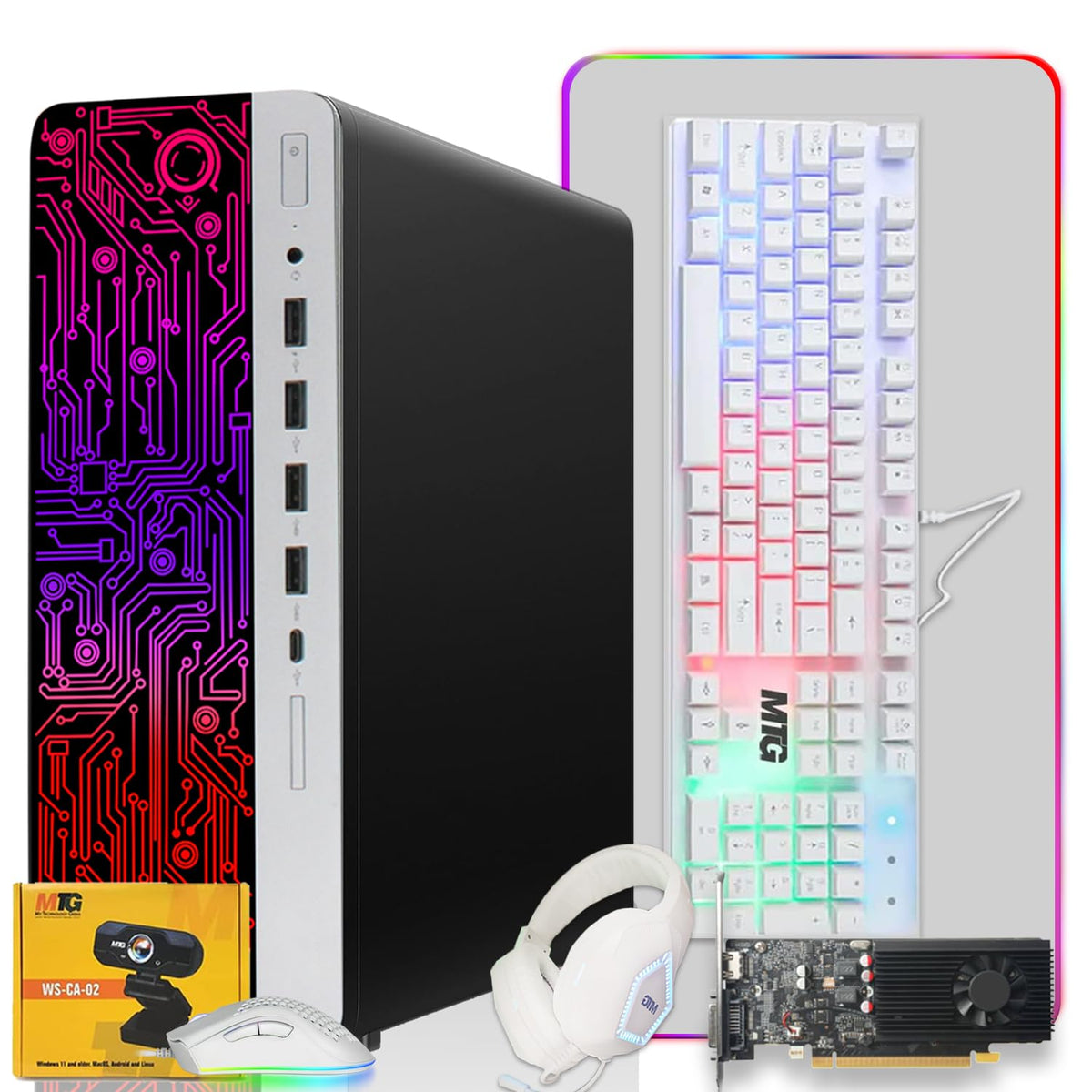 TechMagnet HP G3 Gaming PC, Intel Core i7 8th Gen, 16GB RAM, 4 in 1 Gaming Kit, Webcam, USB WiFi + BT (Win 11 Renewed)