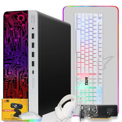 TechMagnet HP G3 Gaming PC, Intel Core i7 8th Gen, 16GB RAM, 4 in 1 Gaming Kit, Webcam, USB WiFi + BT (Win 11 Renewed)