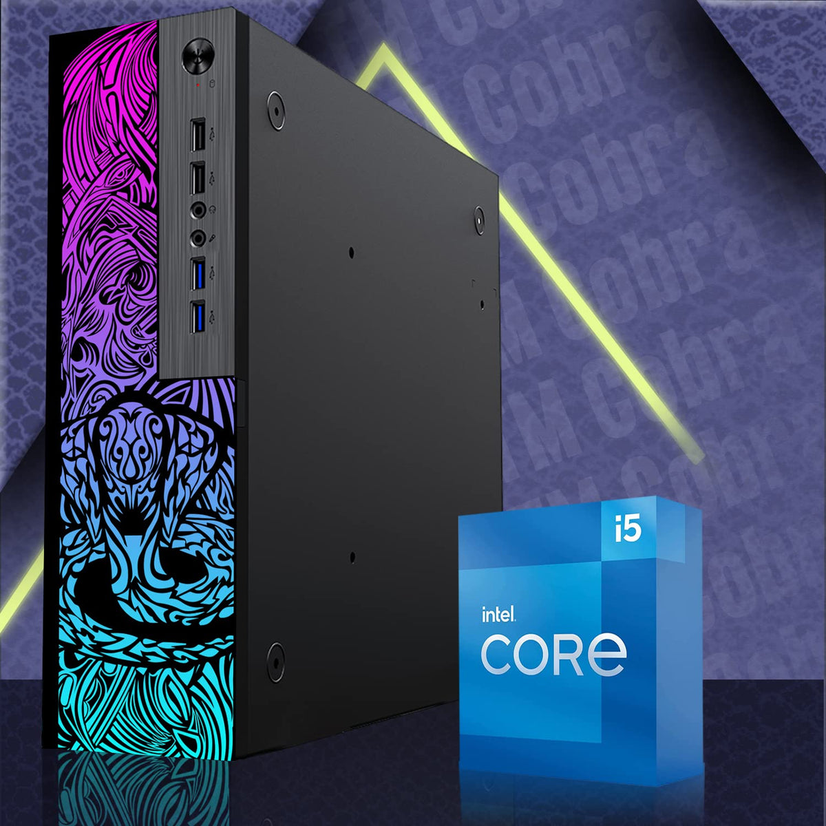 TechMagnet Cobra Gaming PC, Intel Core i5 12th Gen, 16GB RAM, GTX 1650 Graphics, 4 in 1 Gaming Kit, Webcam (Win 11 Renewed)