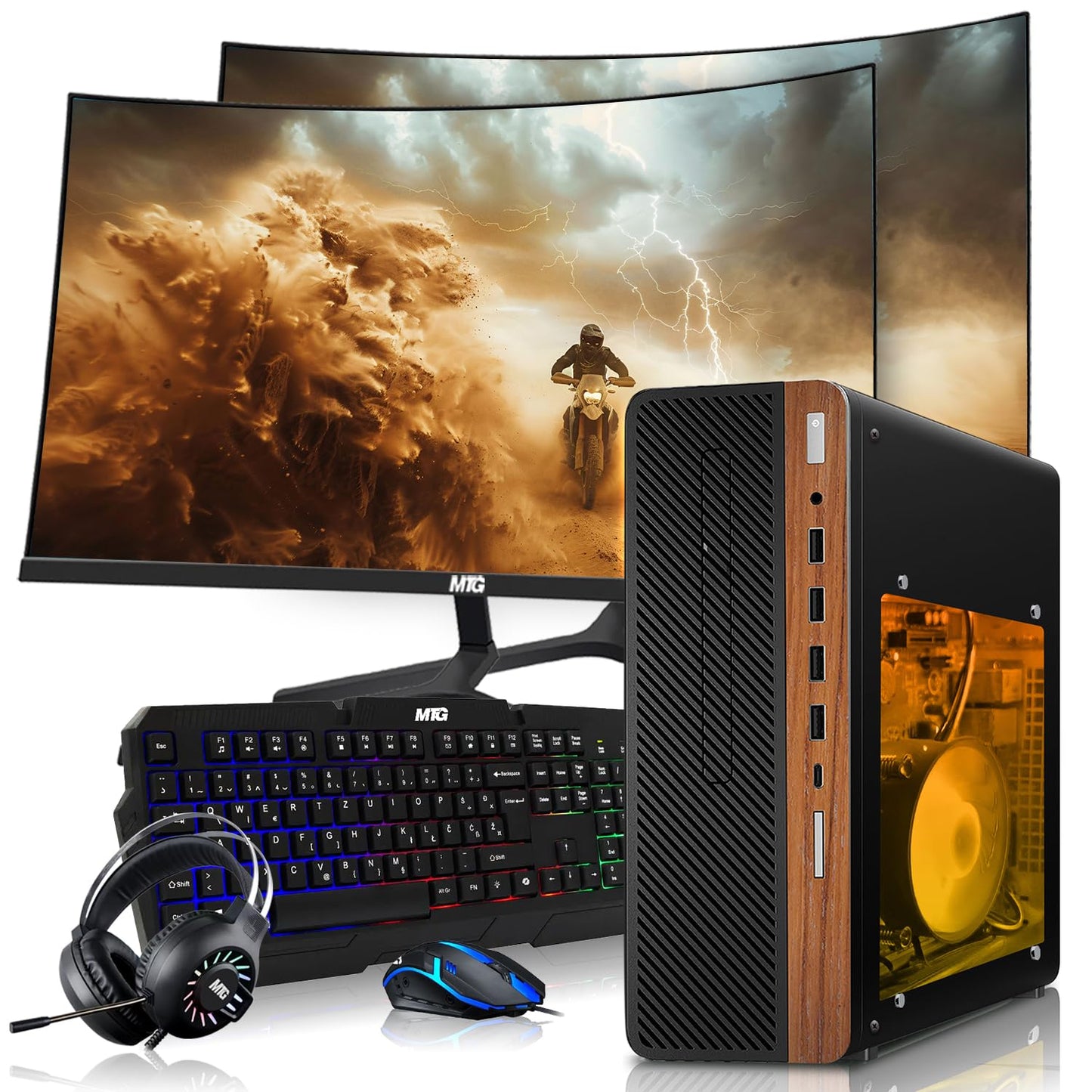 RGB keyboard and mouse included with TechMagnet HP Premium Gaming Desktop bundle