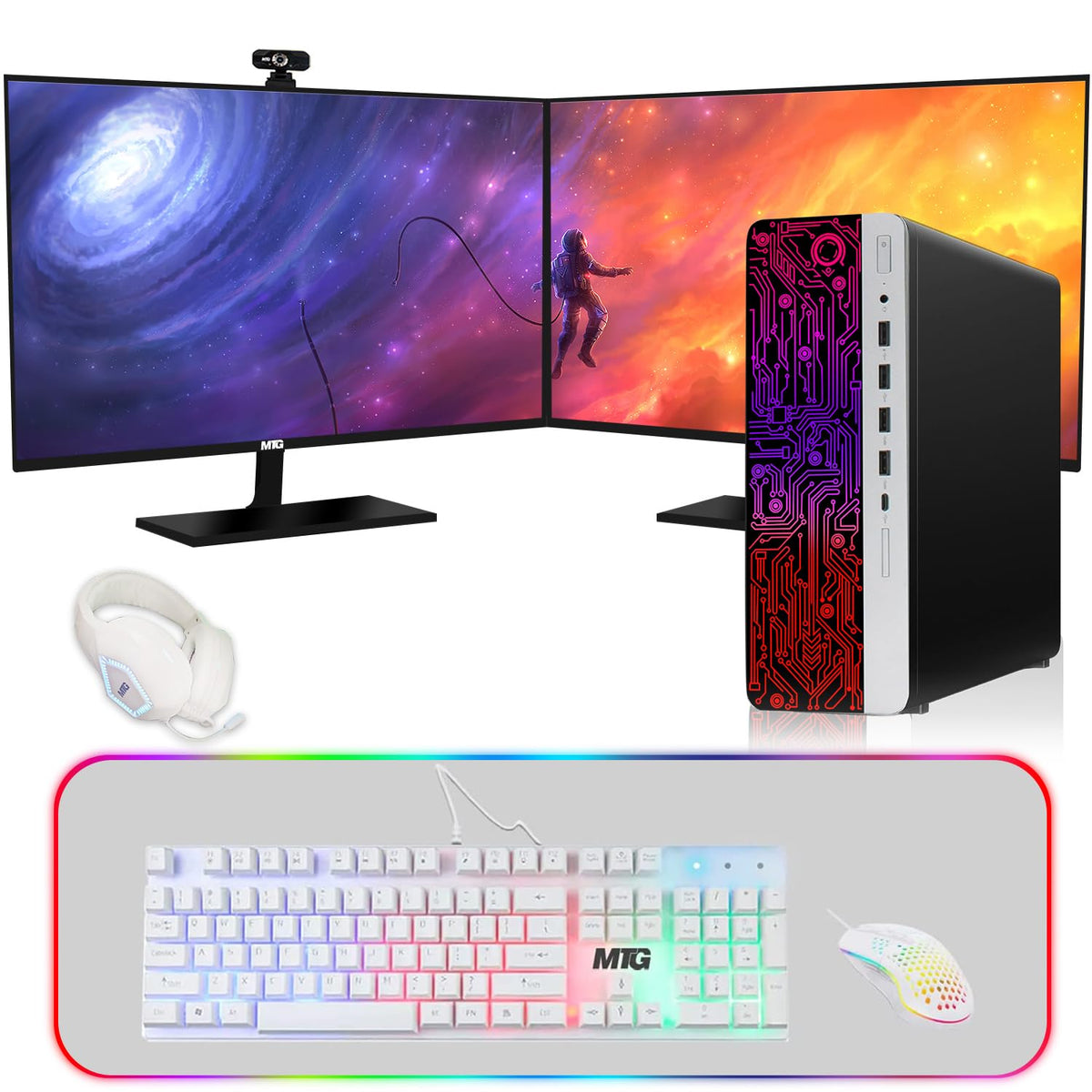 TechMagnet HP G3 Circuit Gaming PC, Intel Core i5 8th Gen, 32GB RAM, GTX 1650 Graphics, 4 in 1 Gaming Kit, Webcam, USB WiFi + BT (Win 11 Renewed)