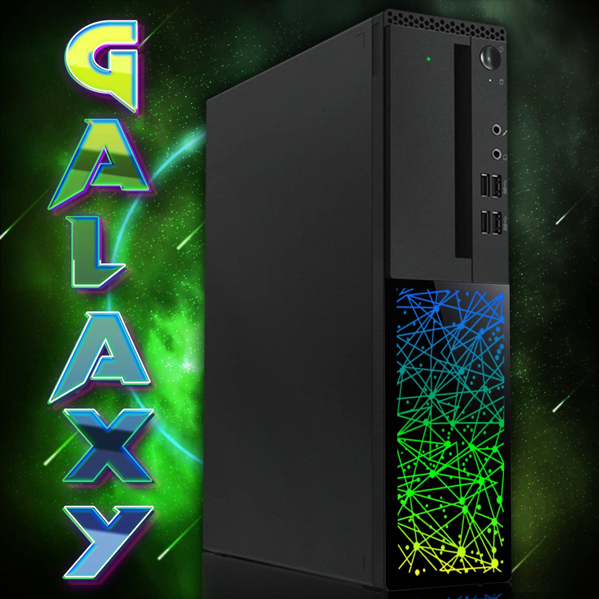 TechMagnet Galaxy Gaming PC, Intel Core i5 8th Gen, 16GB RAM, RGB KBM & Headphone, Webcam, USB WiFi + BT (Win 11 Renewed)
