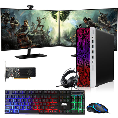 TechMagnet HP G3 Gaming PC, Intel Core i5 8th Gen, 16GB RAM, RGB Headphone Kit, Webcam, USB WiFi + BT (Win 11 Renewed)