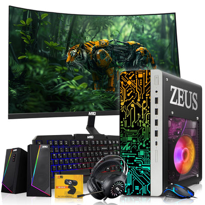 TechMagnet Zeus Pro 4 Gaming PC - Intel I7 6th Gen, 8GB RAM, RGB Speaker Kit (Win 11 Renewed)