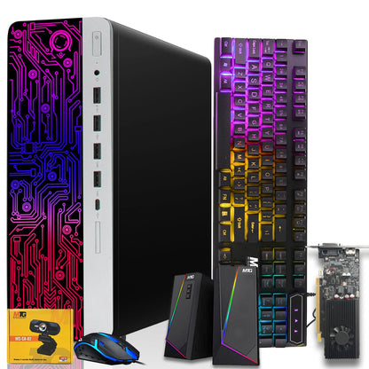 TechMagnet HP G3 Gaming PC, Intel Core i7 8th Gen, 16GB RAM, RGB Speaker Kit, USB WiFi + BT (Win 11 Renewed)