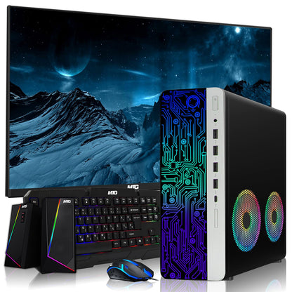 TechMagnet HP 2x ARGB Fan Gaming PC, Intel Core i7, 16GB RAM, GTX 1650 Graphics, Single Monitor Setup, RGB Speaker Kit, USB WiFi + BT (Win 11 Renewed)