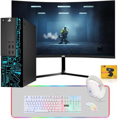 TechMagnet Siwa 8 Gaming PC, Intel Core i7 6th Gen, 16GB RAM, 4 in 1 Gaming Kit, Webcam, USB WiFi + BT (Win 11 Renewed)